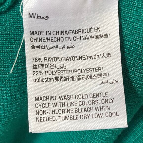 JM Collection Cardigan Women M Kelly Green Cape Style Flor Brooch Applique Retro - Picture 7 of 12